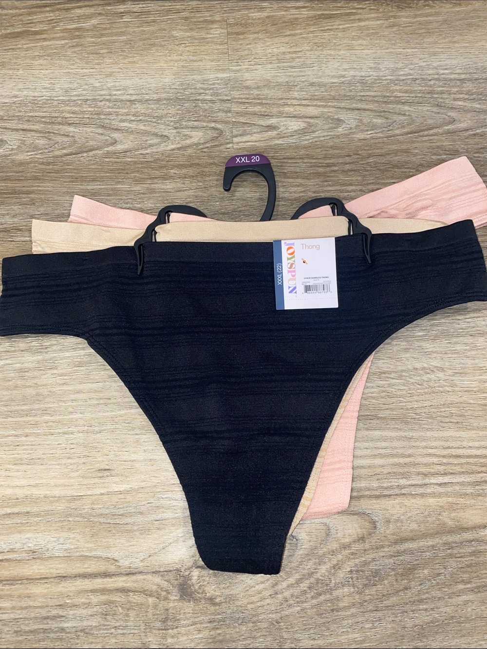 Women’s Seamless Thong Panties - Black, Nude, Pink (3-Pack)